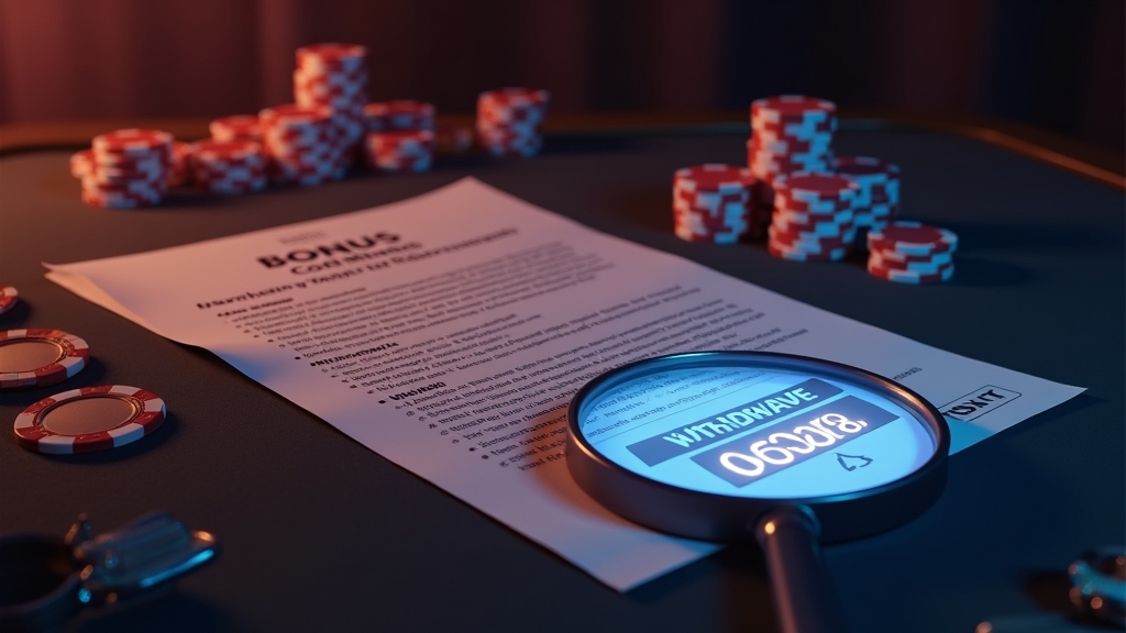 Casino-Bonusbemessung mit Bedingungen, Umsatzanzeige und Auszahlungsbutton
