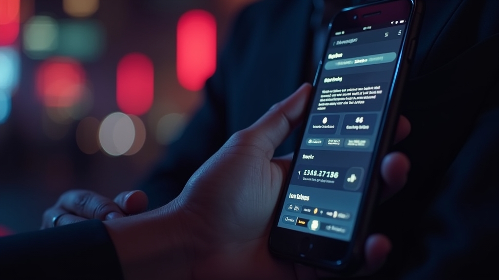 Nutzer prüft den Auszahlungsstatus auf dem Smartphone im Casino-Kontext