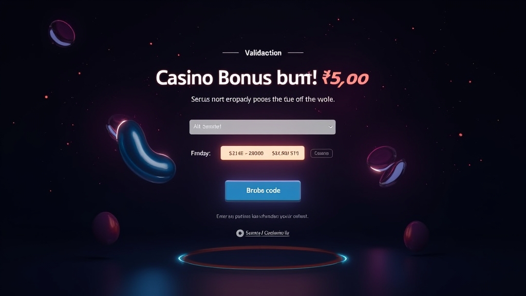 Casino-Bonusfeld mit Promo-Code-Eingabe in dunkler, luxuriöser Atmosphäre